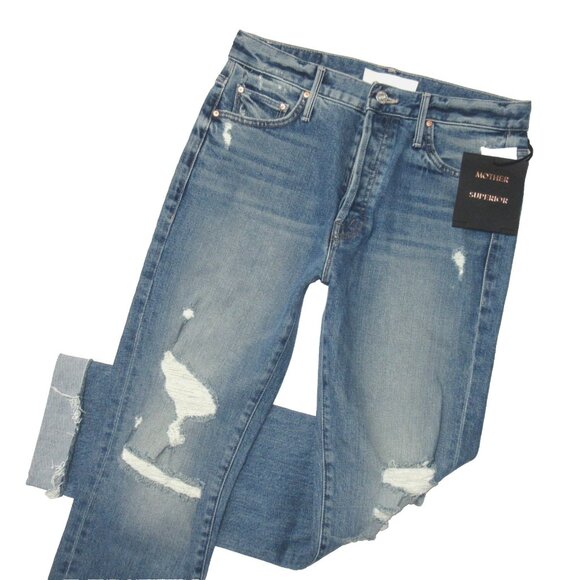 NWT Mother Superior Trickster Ankle in Thrill Seeker Destroyed Straight Jeans 26 - Picture 5 of 10
